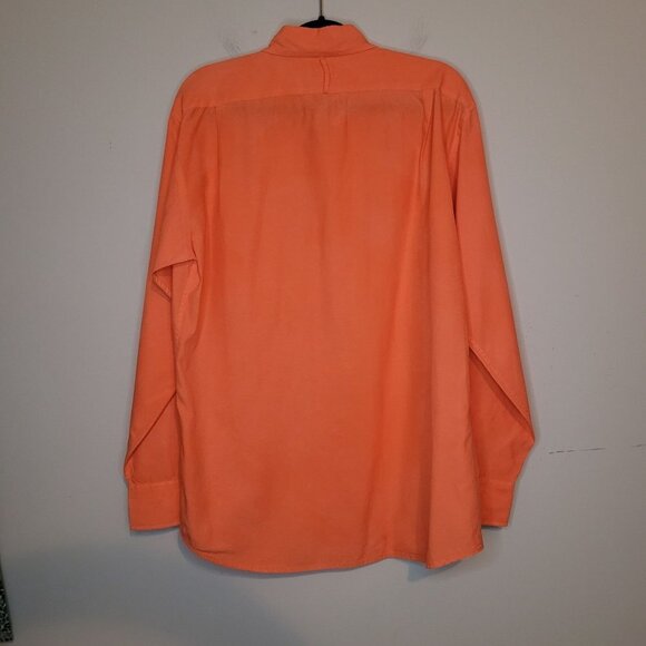 Lincs Silk Blend Peach Coral orange long sleeve Button up Mens Size large - Picture 9 of 13